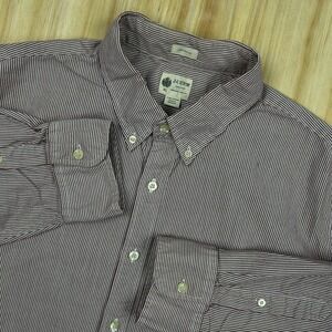 J Crew Washed Casual Tailored Fit Striped Button Down Shirt Mens XL Cotton